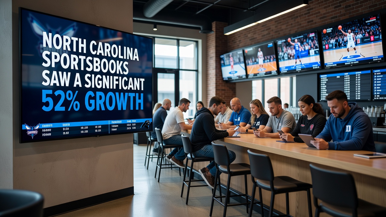 Sportsbook operators reviewing wagering data and revenue reports in North Carolina